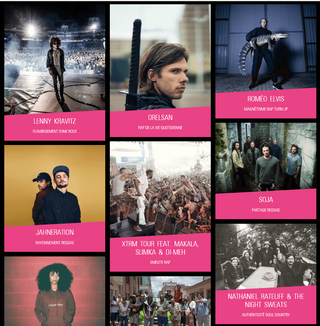 Programme Paléo Vendredi 20 juillet