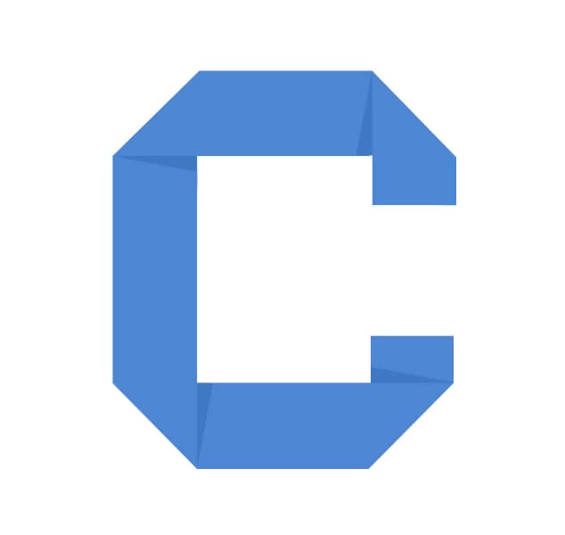 Logo de l'application Connect, en bleu avec un design géométrique épuré