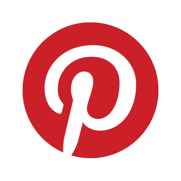 Logo de Pinterest, un P blanc stylisé sur fond rouge