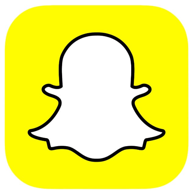 Logo de Snapchat, fantôme blanc sur fond jaune vif