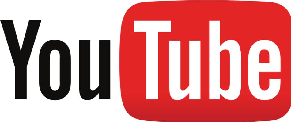 Logo YouTube avec le texte en noir et le symbole caractéristique rouge
