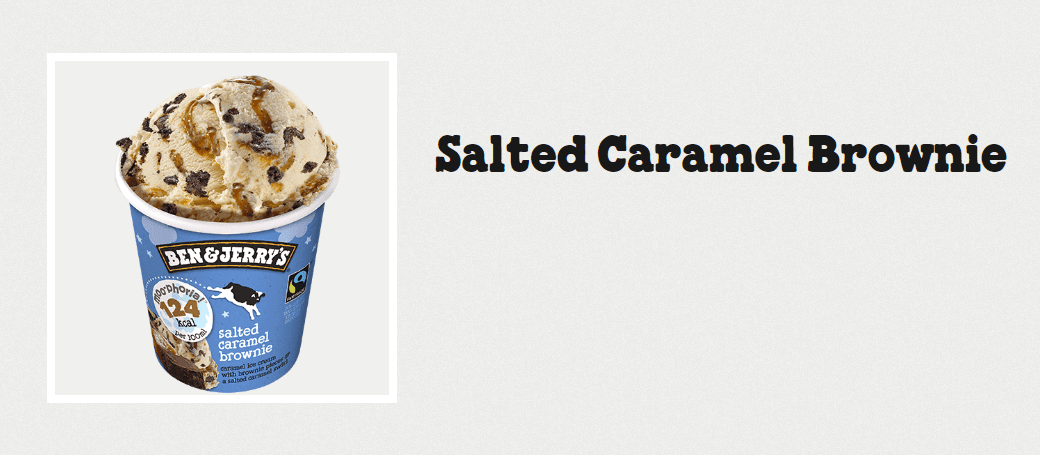 Pot de glace Ben & Jerry's Moo-phoria Salted Caramel Brownie avec swirls caramel et morceaux de brownie