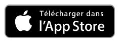 Logo Apple et texte « Télécharger dans l'App Store » sur fond noir