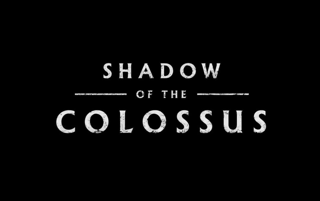 Logo de Shadow of the Colossus en lettres blanches sur fond noir