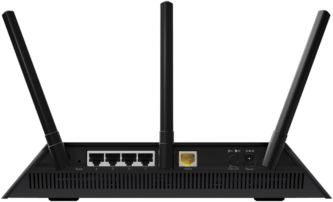 Router gaming Netgear XR300 noir avec trois antennes, quatre ports Ethernet et port WAN