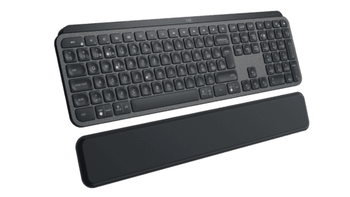 Clavier Logitech MX Keys gris foncé avec repose-poignets détaché