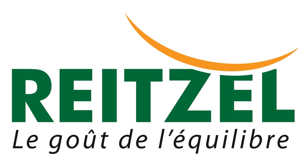 Logo de Reitzel avec le texte en vert et la baseline « Le goût de l'équilibre »