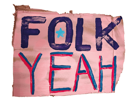 Affiche du Paléo Festival avec lettres bleues et roses sur fond rose, style brut et énergique