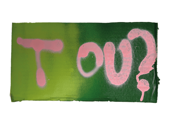 Affiche du Paléo Festival avec le mot « T002 ? » en rose sur fond dégradé vert