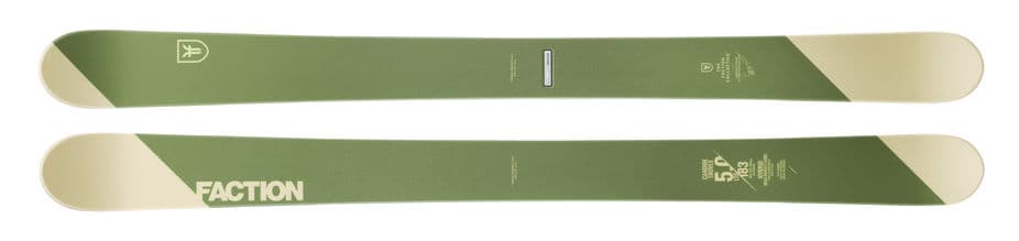 Ski Faction CT 5.0 Limited Edition vu de dessus et de dessous, coloris vert kaki et crème