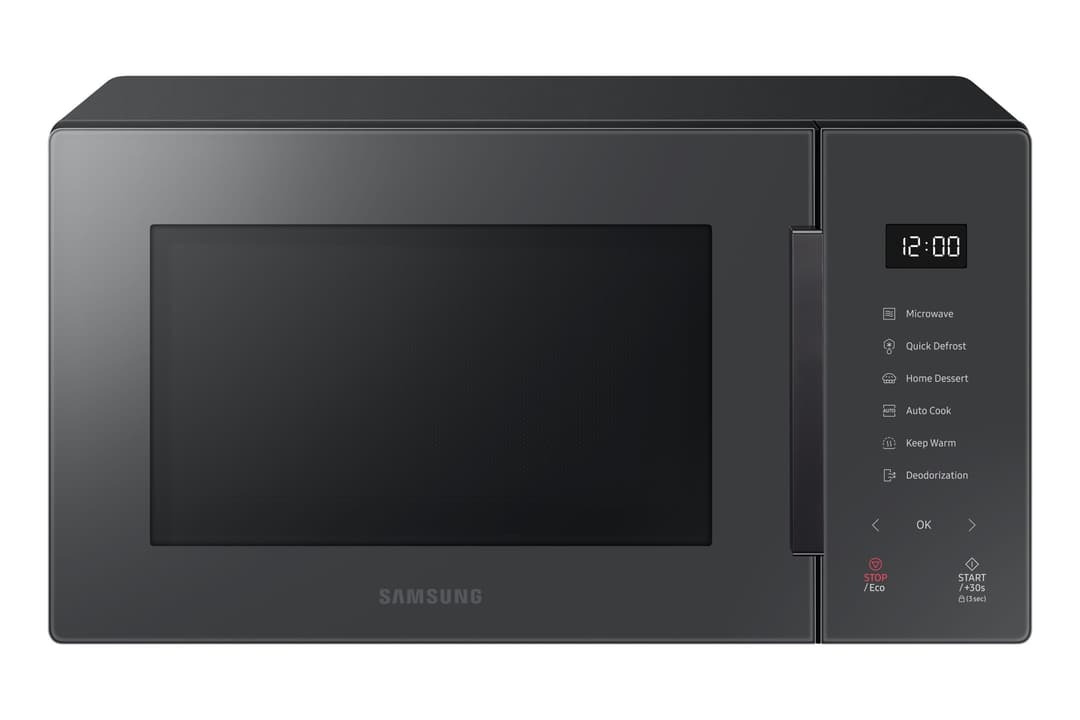 Micro-ondes Samsung Bespoke coloris Charcoal avec écran digital, commandes tactiles et porte vitrée