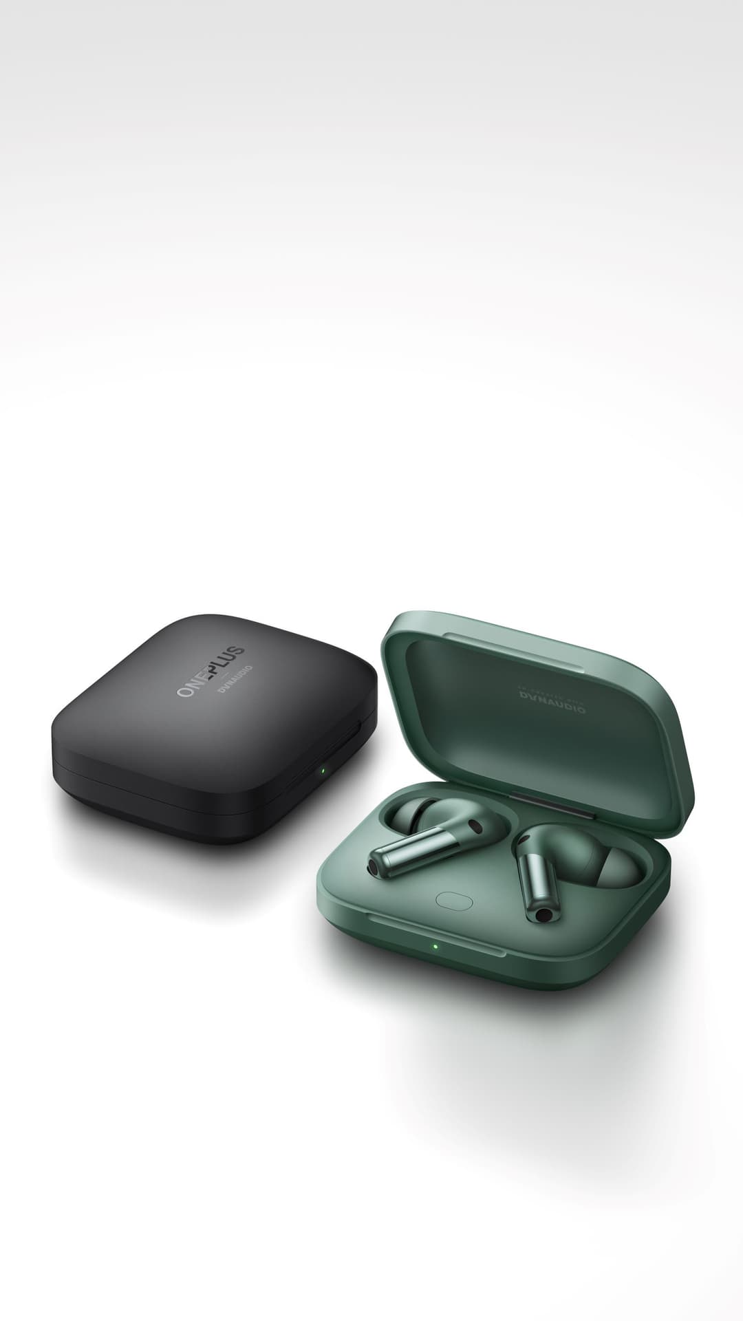OnePlus Buds Pro 2, écouteurs sans fil en noir et vert avec boîtier de recharge ouvert