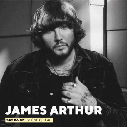 James Arthur en noir et blanc, photo promotionnelle du 58e Montreux Jazz Festival, Scène du Lac le 6 juillet