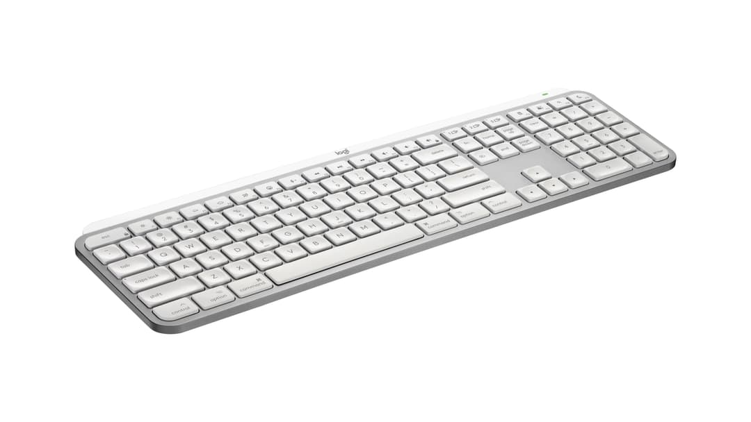 Clavier MX Keys S for Mac de Logitech, blanc et gris, avec design plat et touches illuminées