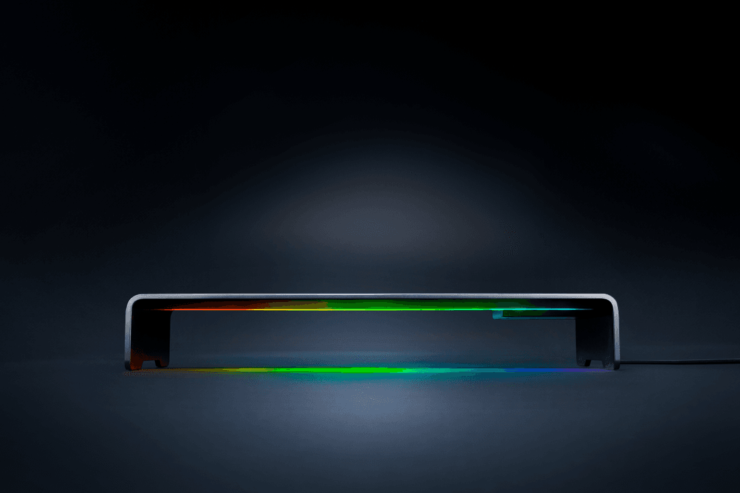 Razer Monitor Stand Chroma avec éclairage RGB multicolore, surélévateur d'écran aux bords arrondis