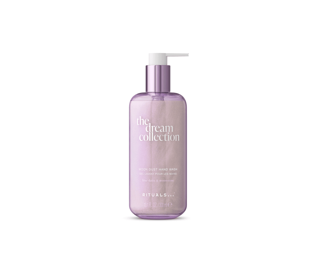 Flacon de savon pour les mains Rituals The Dream Collection, liquide violet pâle avec pompe, édition limitée Moon Dust Hand Wash