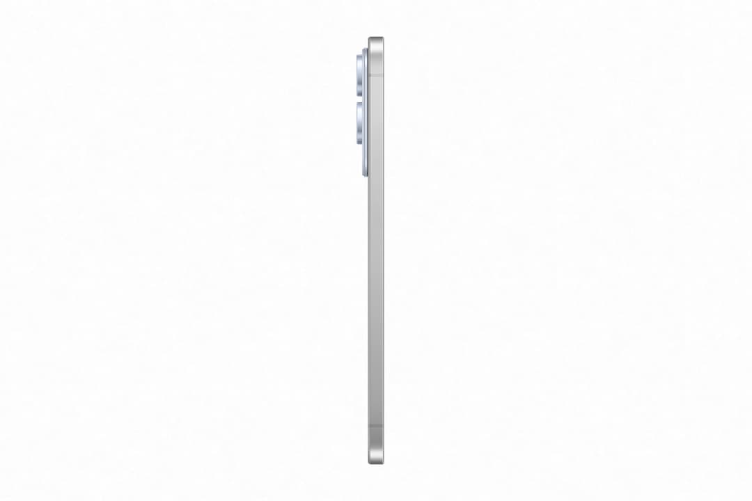 Samsung Galaxy S25 Edge vu de profil, smartphone ultra-mince avec bordure métallique argentée