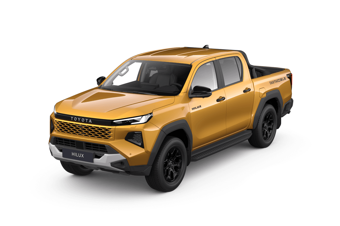 Toyota Hilux neuvième génération, pick-up couleur or avec cabine avant et plateau arrière