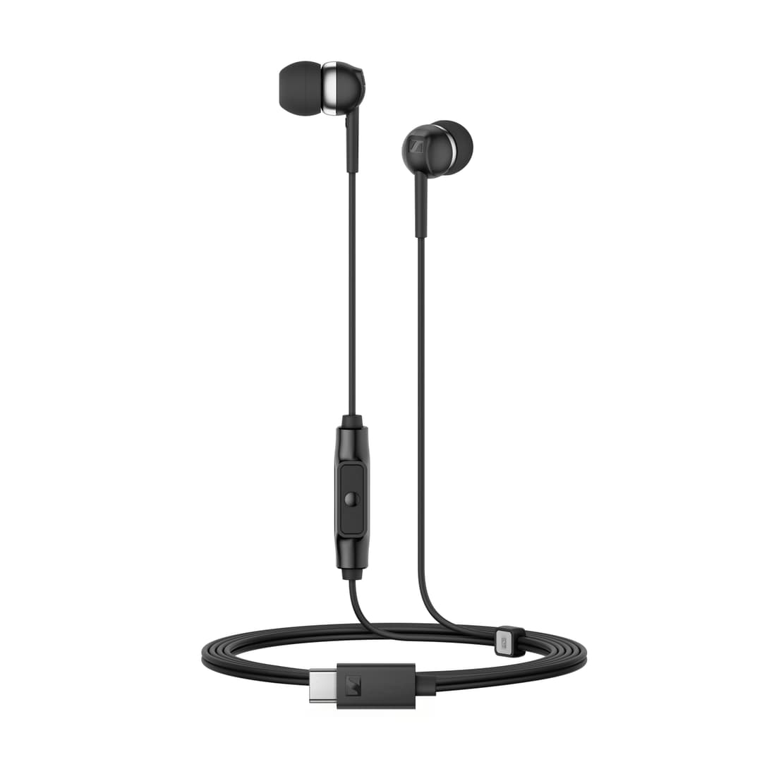 Écouteurs intra-auriculaires Sennheiser CX 80U noirs avec câble filaire et connecteur USB-C