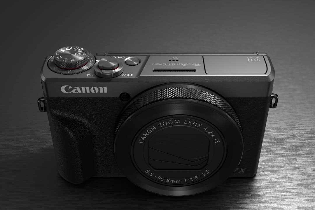 Canon PowerShot G7 X Mark III 30th Anniversary Edition, appareil photo compact noir vue de dessus