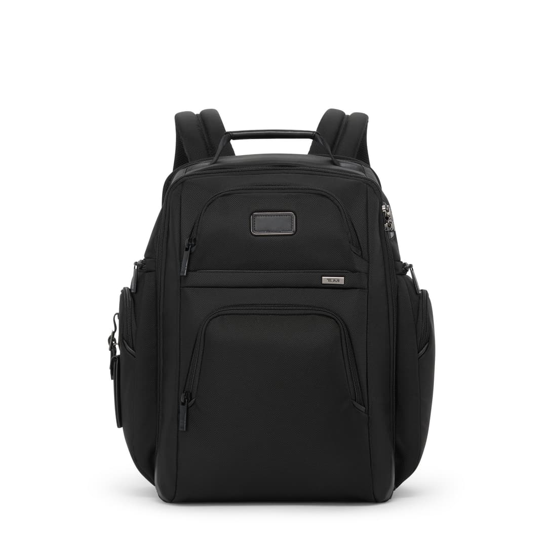 TUMI Brief Pack noir, sac à dos avec multiples poches et compartiments organisés, bretelles rembourées