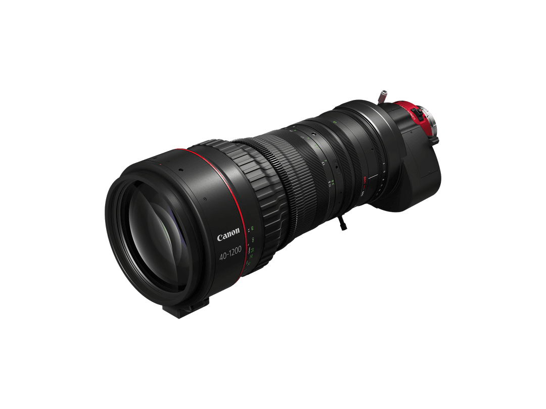 Objectif Canon CN30×40 IAS J R1/P1 noir avec zoom 30x de 40 à 1200 mm, destiné aux productions vidéo 4K et 8K