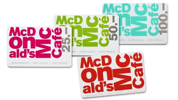 Carte Cadeau McDonald's Carte Cadeau McDonald's