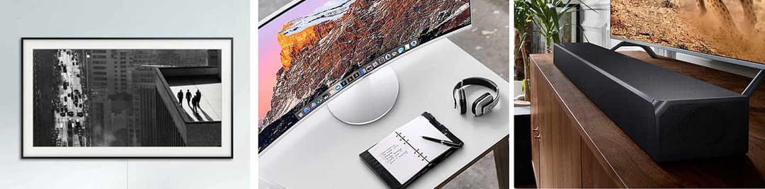 Téléviseur Samsung QLED 8K fixé au mur avec le câble optique transparent One Invisible Connection reliant la One Connect Box