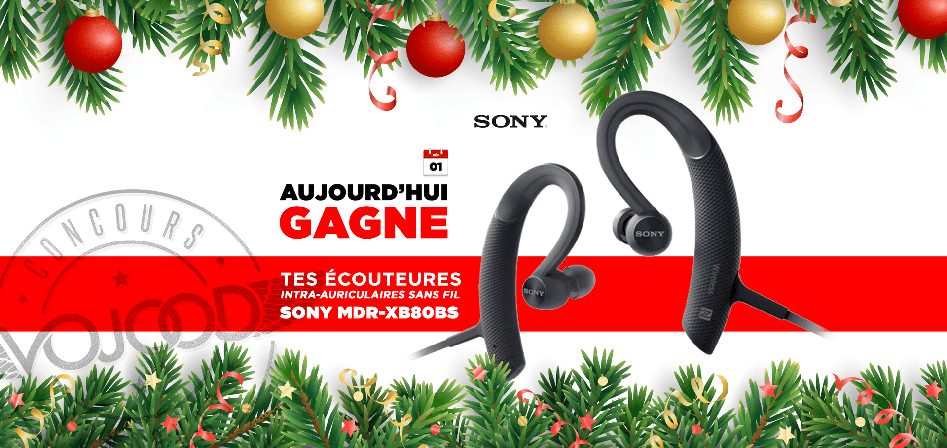 01 DEC • GAGNE tes écouteurs Sony MDR-XB80BS • Calendrier Avent 2018
