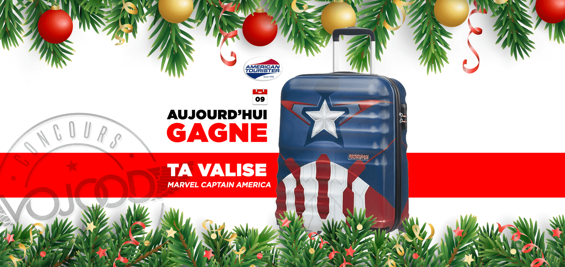 09 DEC • GAGNE ta valise American Tourister Captain America • Calendrier Avent 2018