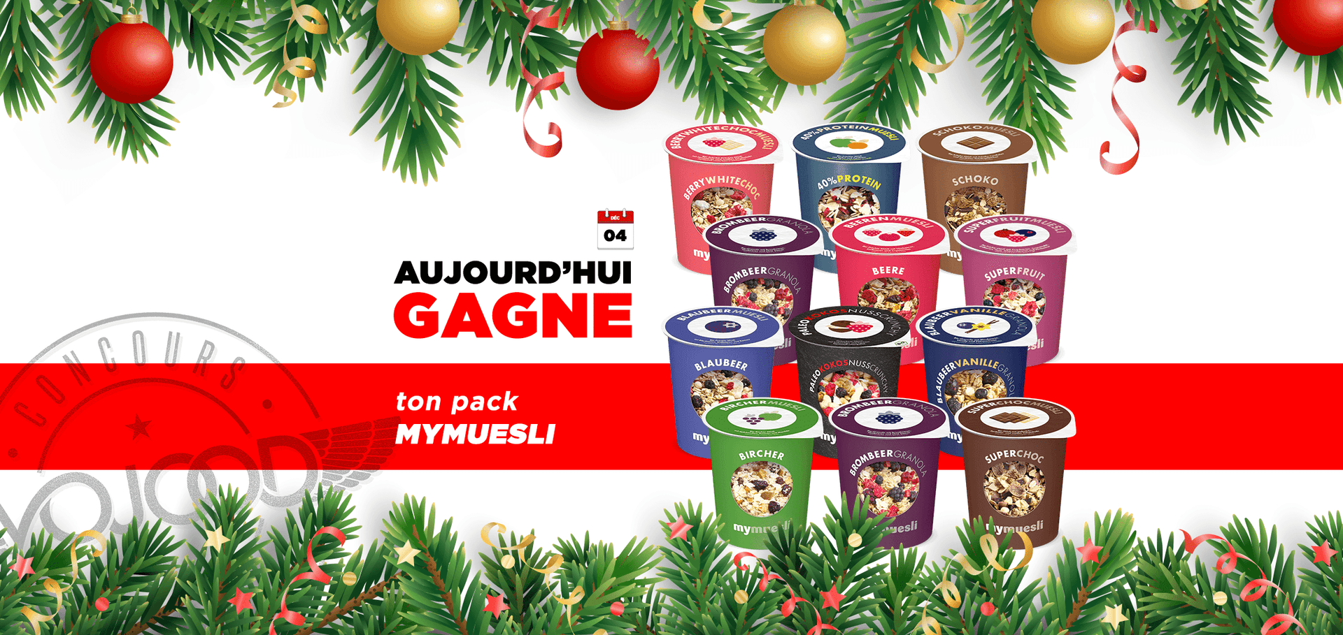 04 DEC • GAGNE ton Pack MYMUESLI • Calendrier Avent 2018