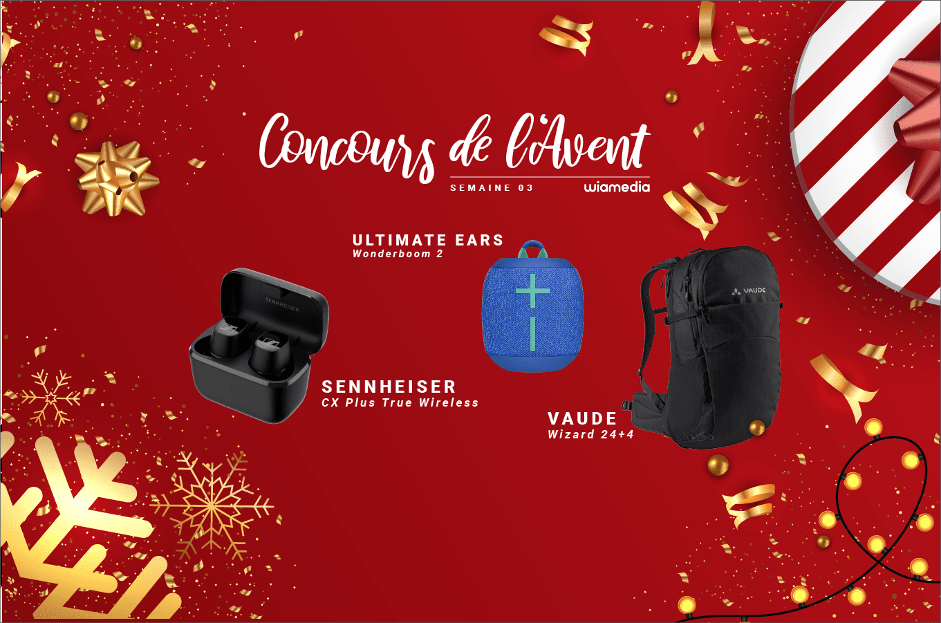 #03 AVENT - UE Wonderboom 2 + Sennheiser CX Plus True Wireless + Sac à dos Wizard 24+4