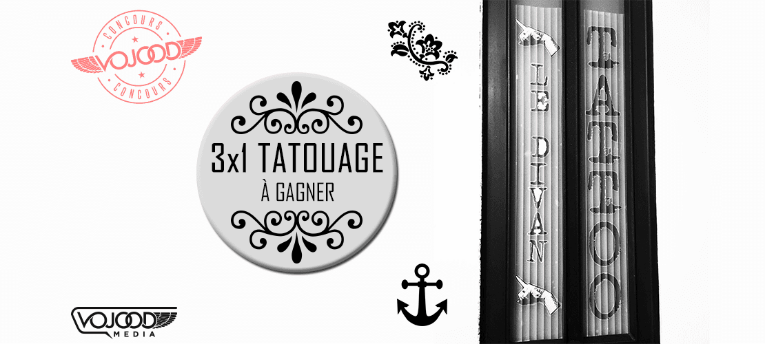 3x1 tatouage à gagner chez Le Divan
