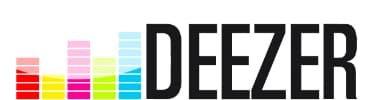 Logo Deezer avec barres colorées rouge, rose, jaune, bleu et cyan