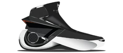 Digitsole SmartShoes, baskets futuristes noires et blanches avec capteurs intégrés