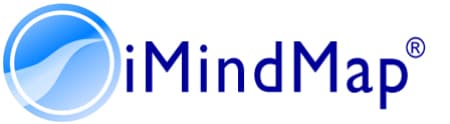 Logo iMindMap, outil de mind mapping avec un cercle bleu et texte en bleu marine