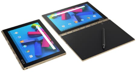 Lenovo Yoga Book, deux tablettes tactiles avec clavier intégré sans touches physiques et stylet de précision