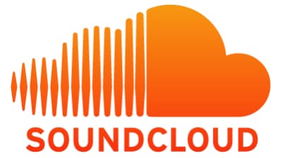 Logo de SoundCloud avec symbole sonore ondulant et nuage orange