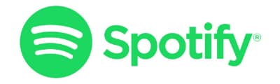 Logo de Spotify, plateforme de streaming musical avec un fond vert et le nom en blanc