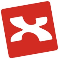 Logo de MindMeister, application de mind mapping avec un X blanc stylisé sur fond rouge
