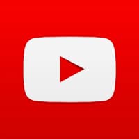 Logo de YouTube, plateforme de partage vidéo avec un triangle de lecture rouge sur fond blanc