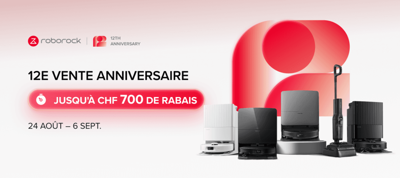 Roborock célèbre son 12ᵉ anniversaire avec jusqu'à 52 % de réduction sur sa boutique en ligne